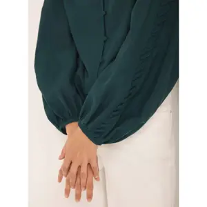 Mint Velvet Teal Whipstitch Detail Blouse